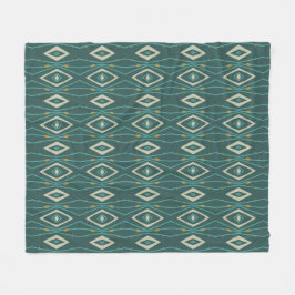 Manta Polar Teal Geometric Abstract Diamond Fleece Blanket
