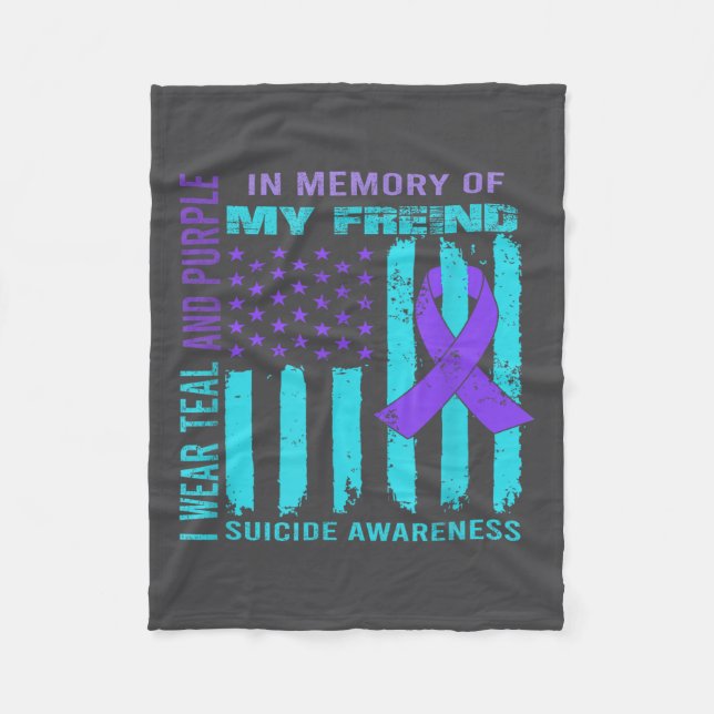 Manta Polar Teal Purple Ribbon Suicide Awareness Flag Freind B (Anverso)