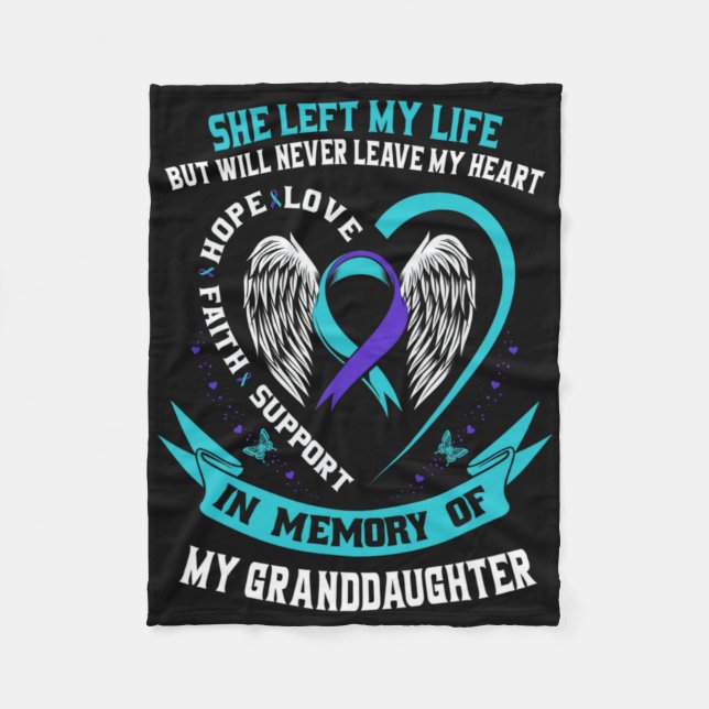 Manta Polar Teal Purple Suicide Awareness Granddaughter Memori (Anverso)