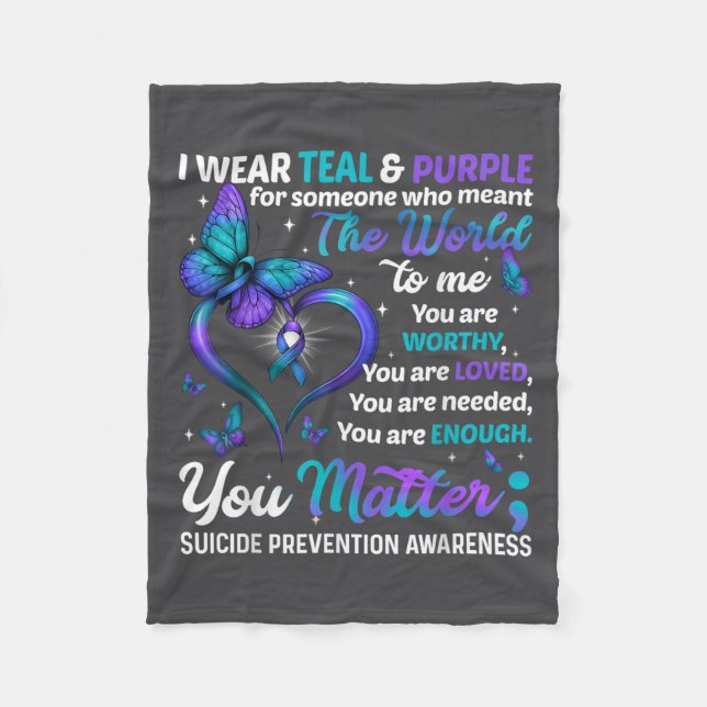 Manta Polar Teal Purple You Suicide Prevention Awareness Month (Anverso)