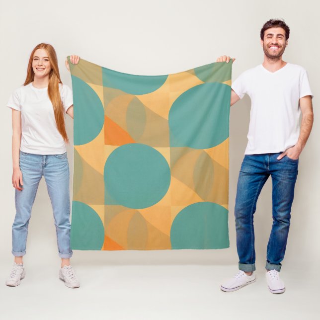 Manta Polar Teal, Tan, and Orange in Retro Look Pattern (In situ)