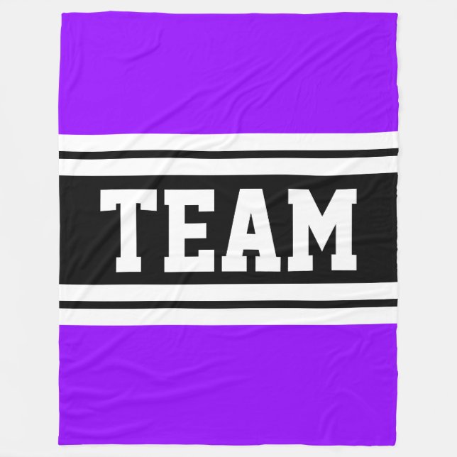 Manta Polar TEAM Bold Fun Bright Purple Black Strips (Anverso)