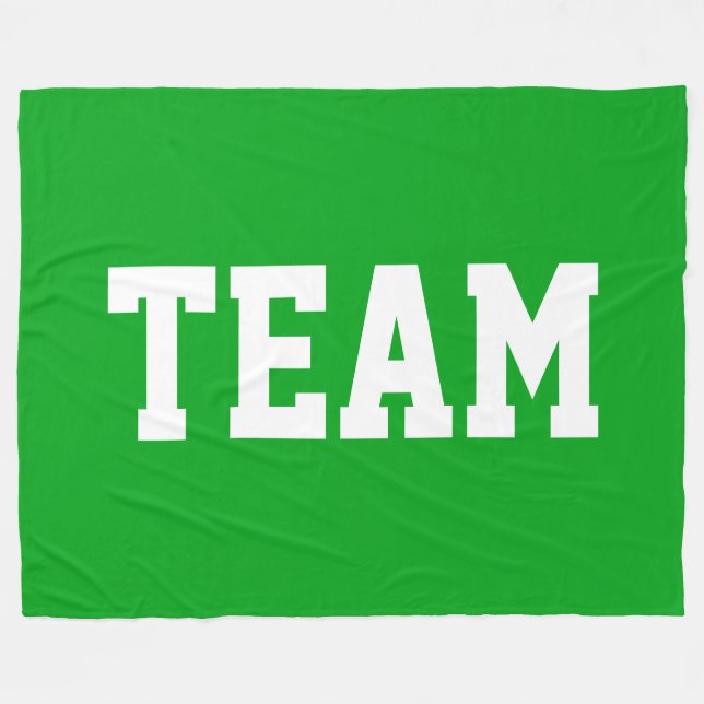 Manta Polar TEAM Bold White Athletic Text On Bright Turf Green (Frente (Horizontal))