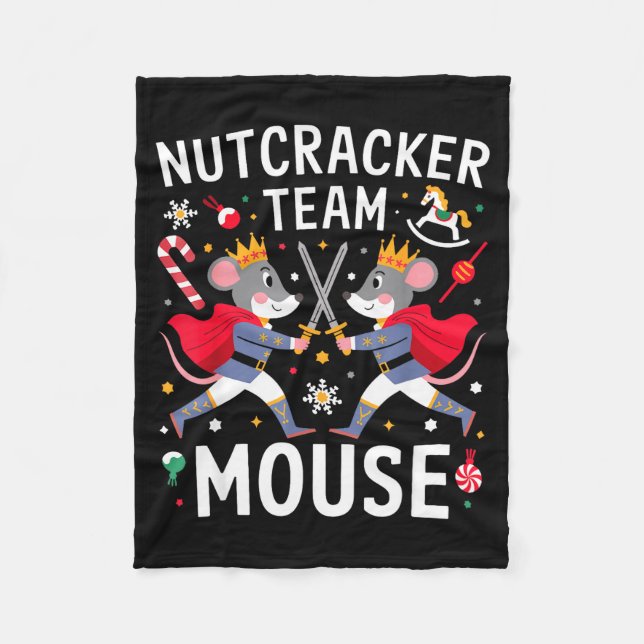 Manta Polar Team Mouse Nutcracker Shirt Christmas Dance Funny  (Anverso)