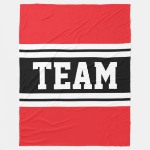 Manta Polar TEAM negrita Rayas de Carreras blanco rojo brillan