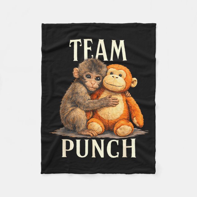 Manta Polar Team punch cute monkey and bear design  (Anverso)