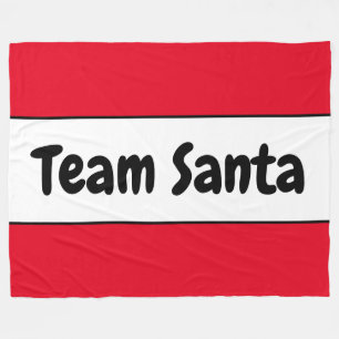 Manta Polar TEAM SANTA Festivo Retro Brillante Rojo Blanco Ray