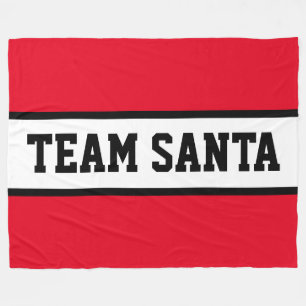 Manta Polar TEAM SANTA Texto Atlético Rojo Brillante Rayas Bla
