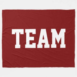 Manta Polar TEAM Texto Atlético Blanco y Negrita Sobre Rojo Vi