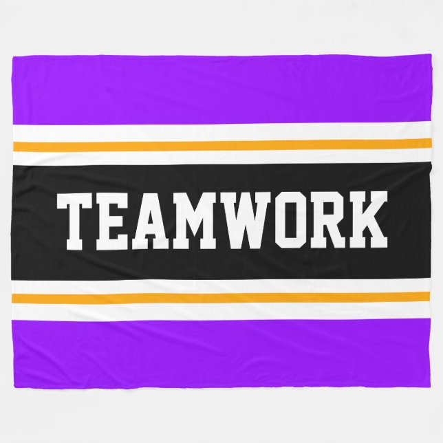 Manta Polar TEAMWORK Atlético Purple Black Stripes Blanco (Frente (Horizontal))