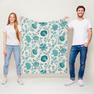 Manta Polar Teatro jacobeo floral grande en crema