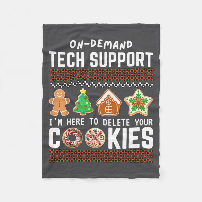 Manta Polar Tech Suprt Delete Cookies Funny Design Christmas P (Anverso)