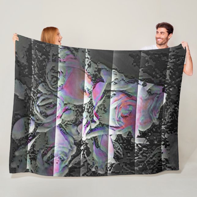 Manta Polar Techno Bouquet Fleece Blanket (In situ)
