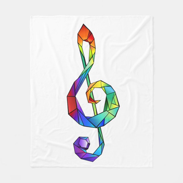 Manta Polar Tecla musical arcoiris tremendo clef (Anverso)