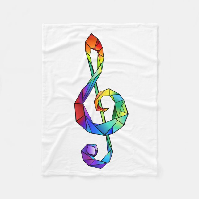 Manta Polar Tecla musical arcoiris tremendo clef (Anverso)
