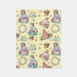 Manta Polar Teddy Bear Tea Time Amarillo