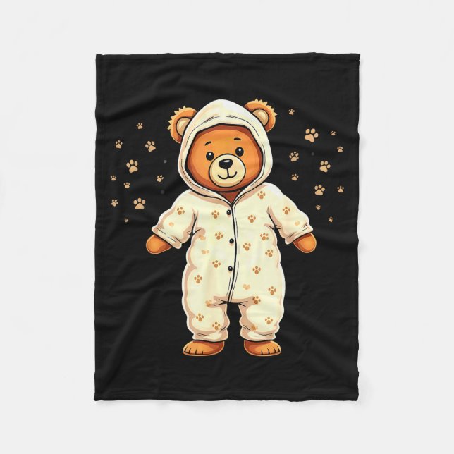 Manta Polar Teddy Bear Wearing Pajamas  (Anverso)