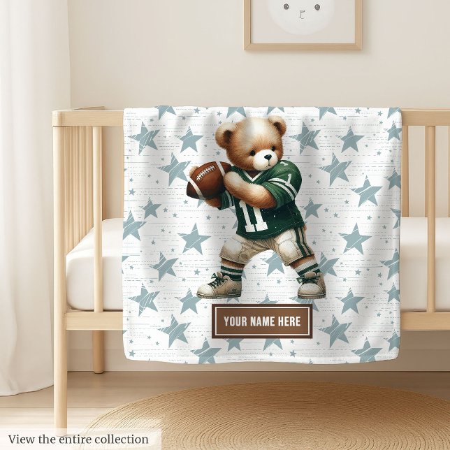 Manta Polar Teddy Blanket de fútbol americano para cumpleaños  (American Football Teddy Blanket for Boys Birthday)