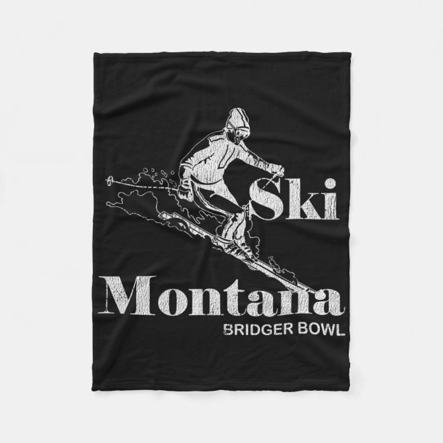 Manta Polar Tee de esquí Retro Montana Bridger Bowl (Anverso)