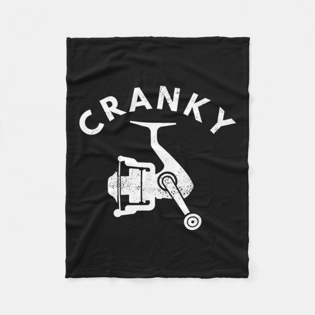 Manta Polar Tee De Pesca Gracioso Para Hombres Cranky Pescador (Anverso)