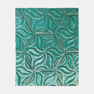 Manta Polar Tejido de cerámica turquesa, abstracto, arquito