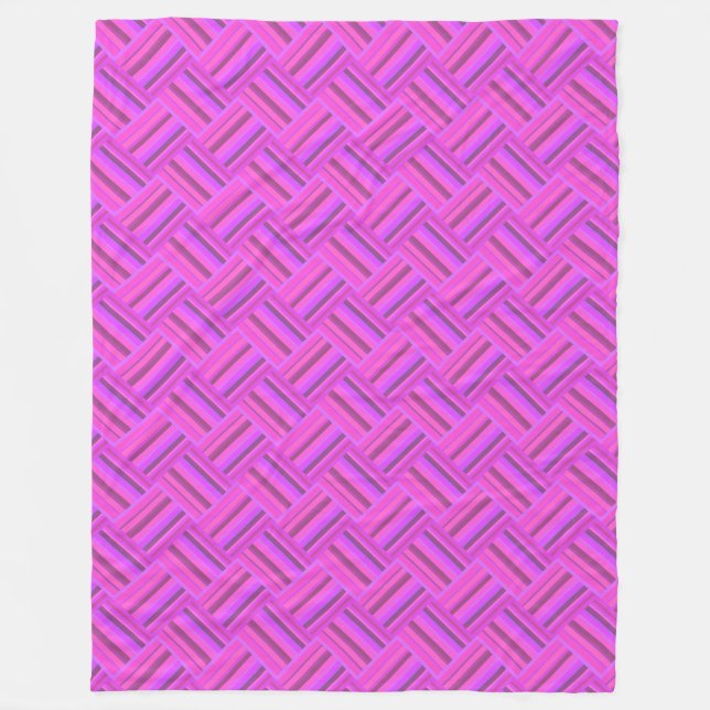 Manta Polar Tejido de rayas rosadas diagonal patrón (Anverso)