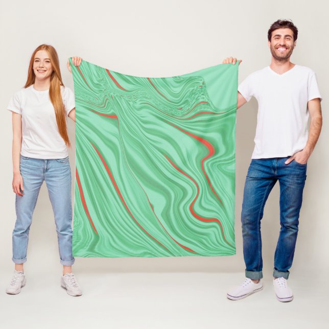 Manta Polar Tejido ondulado con tonos verde claro, rizo de cor (In situ)