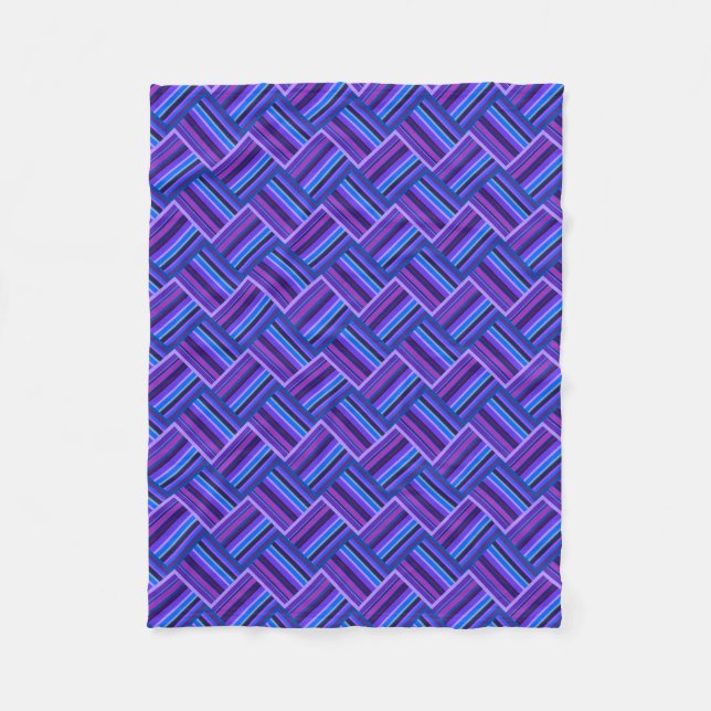 Manta Polar Tejidos de rayas azules y violetas (Anverso)