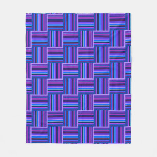 Manta Polar Tejidos de rayas azules y violetas