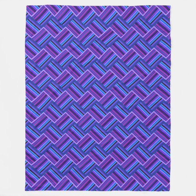 Manta Polar Tejidos de rayas azules y violetas (Anverso)