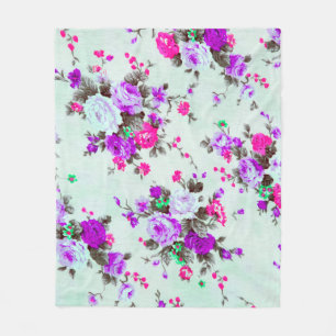 Manta Polar Tejidos florales de época, Fragmento de retro colo