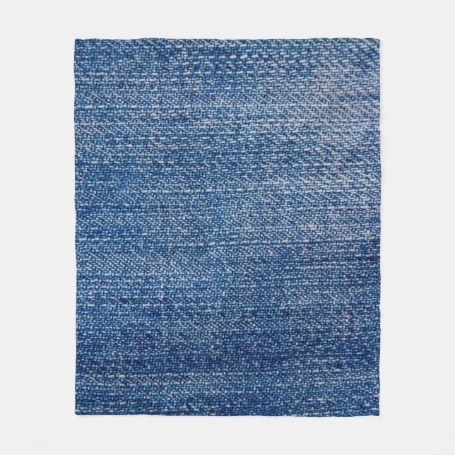 Manta Polar Tejidos jeans estructura de denim azul (Anverso)