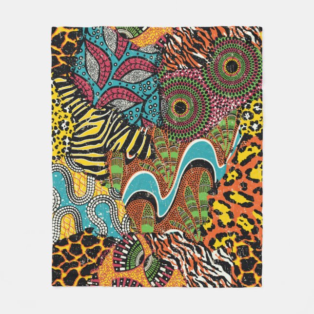 Manta Polar Tejidos tradicionales africanos y pieles silvestre (Anverso)