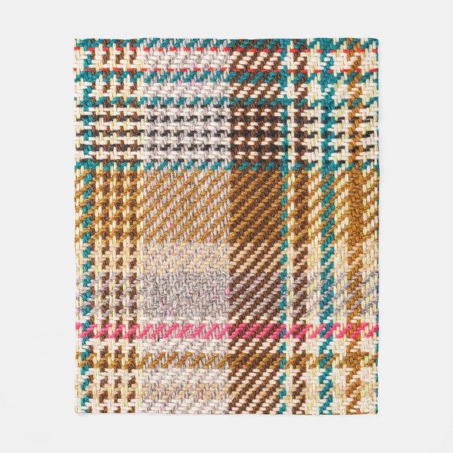 Manta Polar Tela de cuadros marrones, lana escocesa. (Anverso)