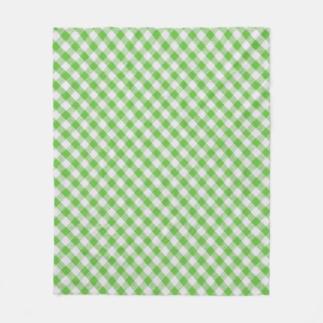 Manta Polar Tela de cuadros verdes, textura de manteles (Anverso)
