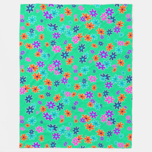 Manta Polar Tela floral de color patrón sin foco