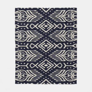 Manta Polar Tela Ikat bordada: Elegancia étnica.