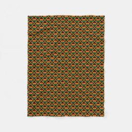 Manta Polar Tela Kente Vertical Negra, Verde, Roja, Amarilla