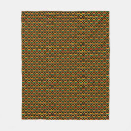 Manta Polar Tela Kente Vertical Negra, Verde, Roja, Amarilla