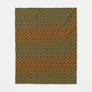 Manta Polar Tela Kente Vertical Negra, Verde, Roja, Amarilla