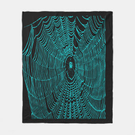 Manta Polar Telaraña de Halloween Artística Doodle en Turquesa