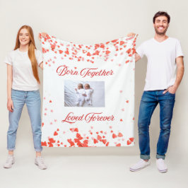 Manta Polar Tema de corazón gemelo