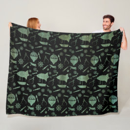 Manta Polar Tema de los buques aéreos Verdigris Bronze Steampu