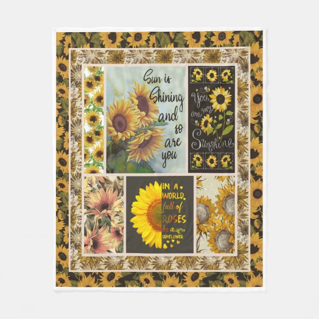 Manta Polar Tema Del Girasol Eres Mi Sol (Anverso)