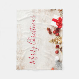 Manta Polar Temas de navidades en una pizarra de madera rústic