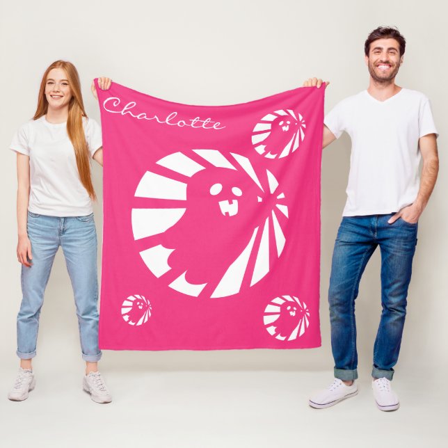 Manta Polar Tendencia Halloween con un gafa rosa y blanco (In situ)