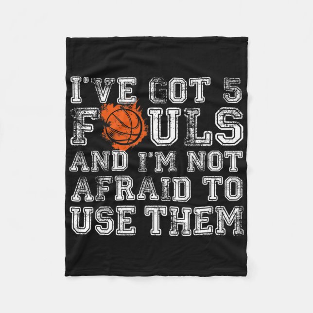 Manta Polar Tengo 5 Fouls Bysketbyll Regalo Hombres Mujeres Ni (Anverso)