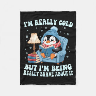 Manta Polar Tengo frío pero soy valiente al respecto pingüino