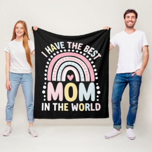 Manta Polar Tengo la mejor mamá del mundo Boho arcoíris