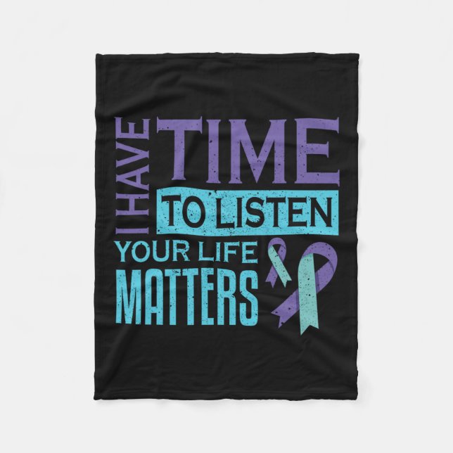 Manta Polar Tengo Tiempo De Escuchar Problemas De Vida Awaren  (Anverso)